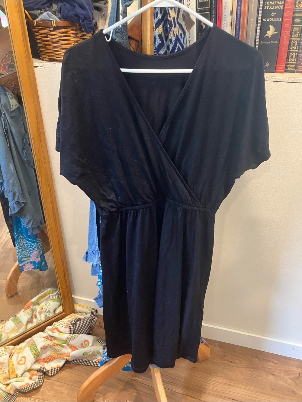 Black wool& Merino wool dress